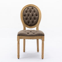 Load image into Gallery viewer, French Style Solid Wood Frame Antique Painting, Hand-Pulled Buckle Decoration Artificial Dining Chair With Nailhead Trim, Wood Legs
