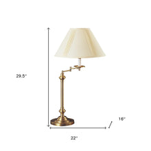 Load image into Gallery viewer, Metal Table Lamp With Off-White Empire Shade - Bronze
