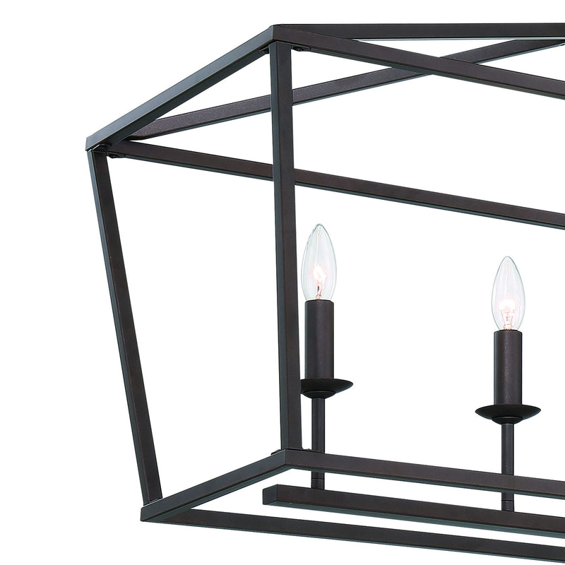 Candle Style Six Light Metal Dimmable Chandelier - Bronze