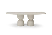 Load image into Gallery viewer, Marble Double Pedestal Base Oval Dining Table - Beige
