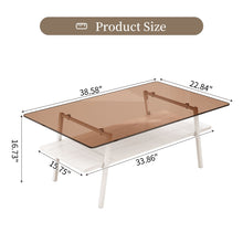 Load image into Gallery viewer, Rectangle Coffee Table, Tempered Glass Tabletop Modern Table For Living Room
