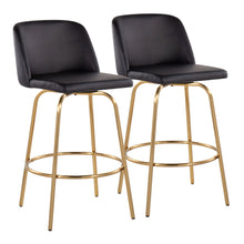 Load image into Gallery viewer, Toriano - Contemporary, Fixed Height Counter Stool With Swivel With Round Footrest (Set of 2)
