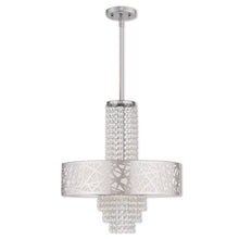 Load image into Gallery viewer, 22" Four Light Dimmable Chandelier With Shades - Silver
