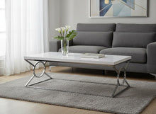 Load image into Gallery viewer, Iron Coffee Table - White And Silver
