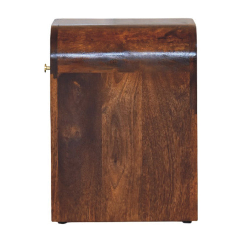 16" Modern Solid Wood One Drawer Nightstand - Brown
