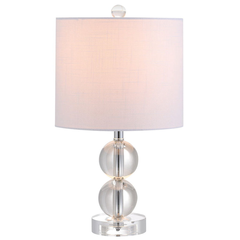 18" Novelty Table Lamp LED With Drum Shade - Clear