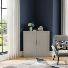 Load image into Gallery viewer, Wood Corner Paneled Accent Cabinet With Two Doors - White
