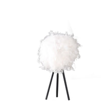 Load image into Gallery viewer, Faux Feather Tripod Table Lamp - Black And White
