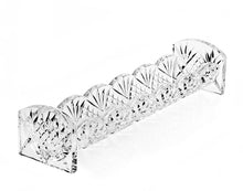 Load image into Gallery viewer, 10" Rectangular Cut Crystal Cracker Tray - Silver
