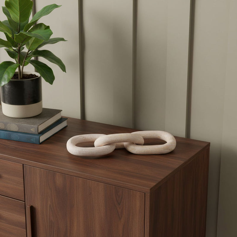 Geometric Links Tabletop Sculpture - Natural