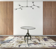 Load image into Gallery viewer, Adjustable Height Solid Wood Iron Pedestal Base Round Top Dining Table - Gray / Silver
