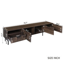 Load image into Gallery viewer, 78" TV Stand With Storage Cabinets For Living Room - Walnut
