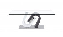 Load image into Gallery viewer, Glass And Steel Coffee Table - Clear And Gray And White
