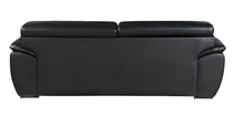 Load image into Gallery viewer, Silver Legs Leather Sofa - Black
