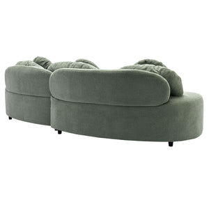 103.9" Modern Living Room Sofa Lamb Velvet Upholstered Couch Furniture for Home or Office, Green