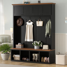Load image into Gallery viewer, Entryway Hall Tree With Bench And Storage
