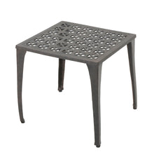 Load image into Gallery viewer, Lunaire - Outdoor Square Cast Aluminum Side Table With Lattice Top And Curved Legs - Bronze
