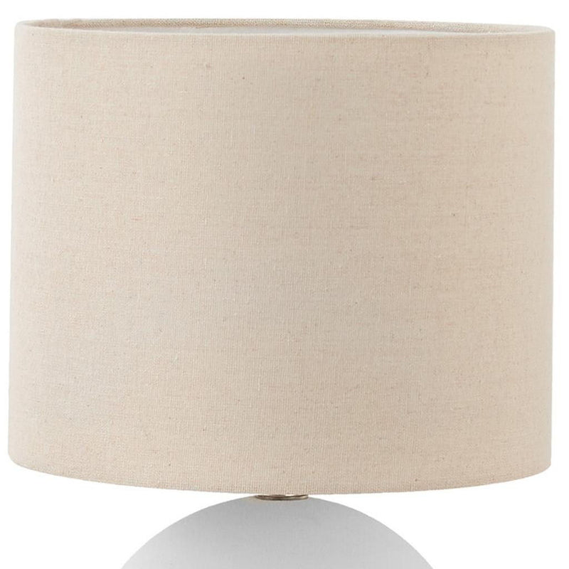 16" Ceramic Round Table Lamp With Drum Shade - Cream
