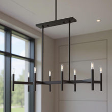Load image into Gallery viewer, 19" Eight Light Dimmable Chandelier With Shades - Bronze
