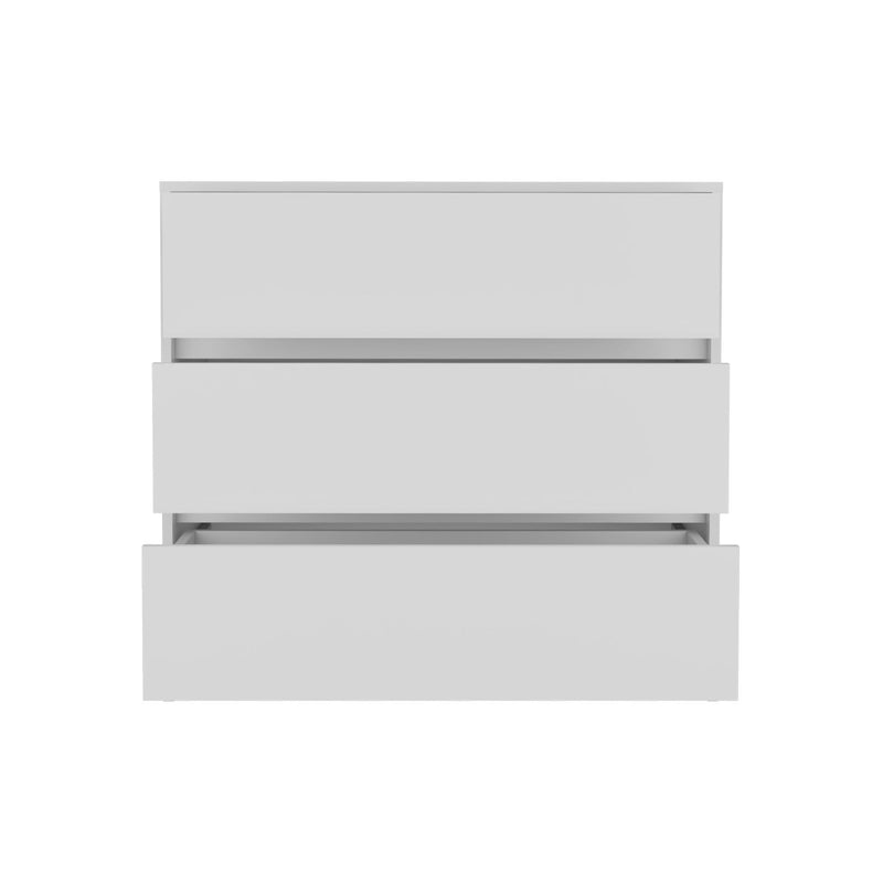34" Three Drawer Dresser - White