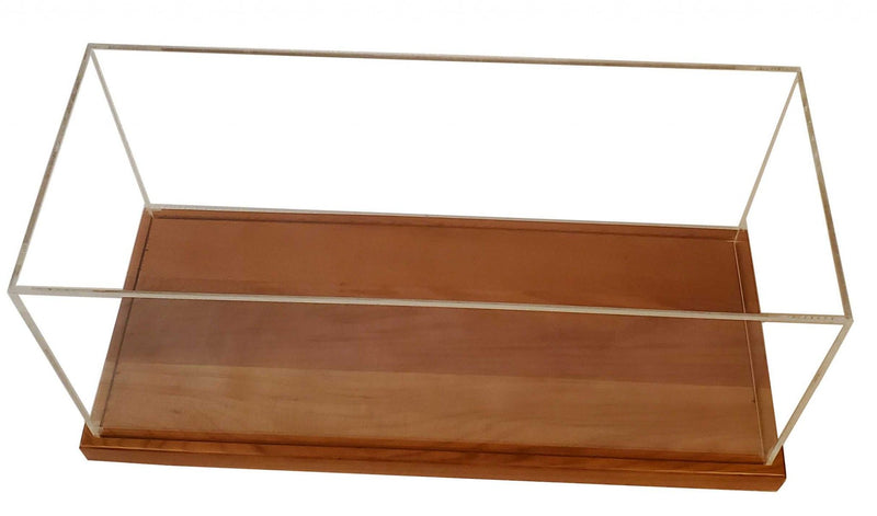 28" Wood Glass Standard Display Stand - Brown
