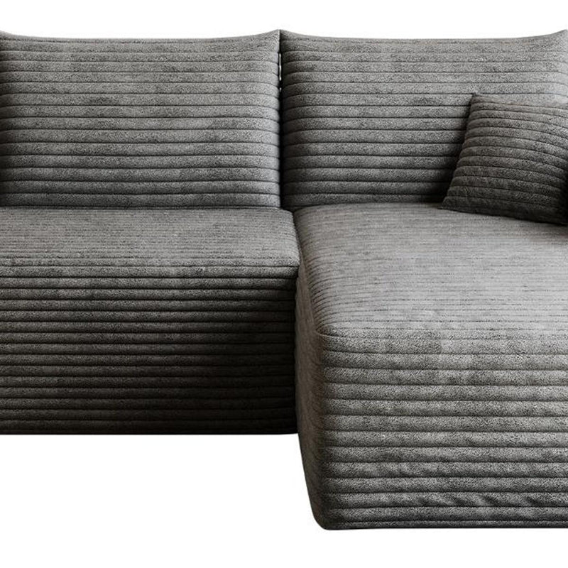 Corduroy Modular L Shaped Sofa And Chaise Sectional (762624) - Gray