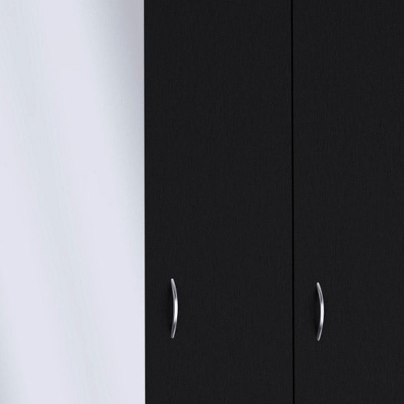 71" Mirro Two Door Two Drawer Combo Dresser - Black