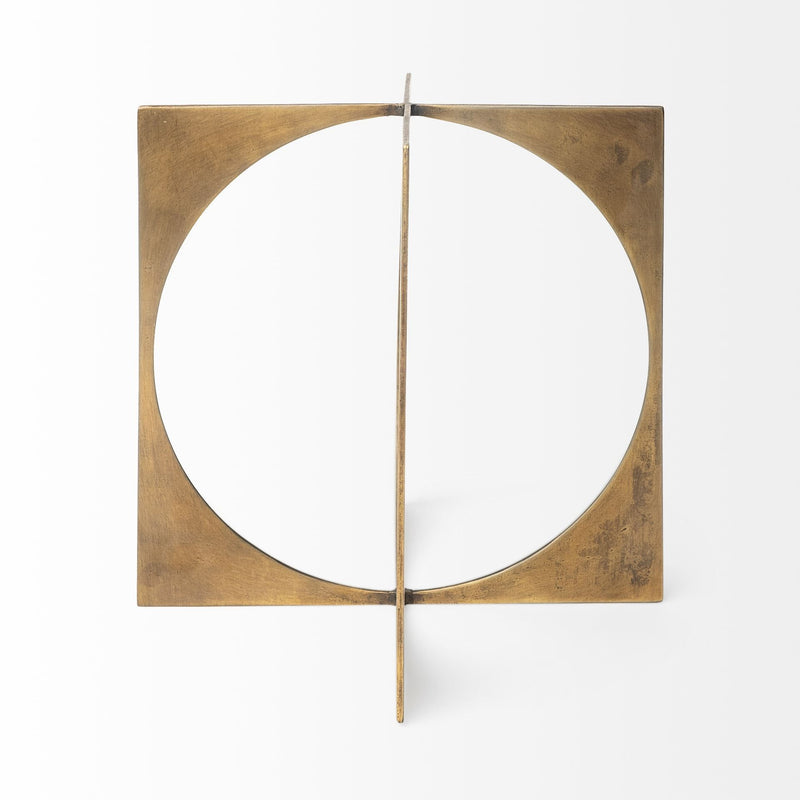 Burnished Circle Square Sculpture (392504) - Gold