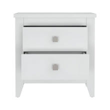 Load image into Gallery viewer, 26.6" x 15.7" x 24.3" Two Drawer Faux Wood Nightstand - White

