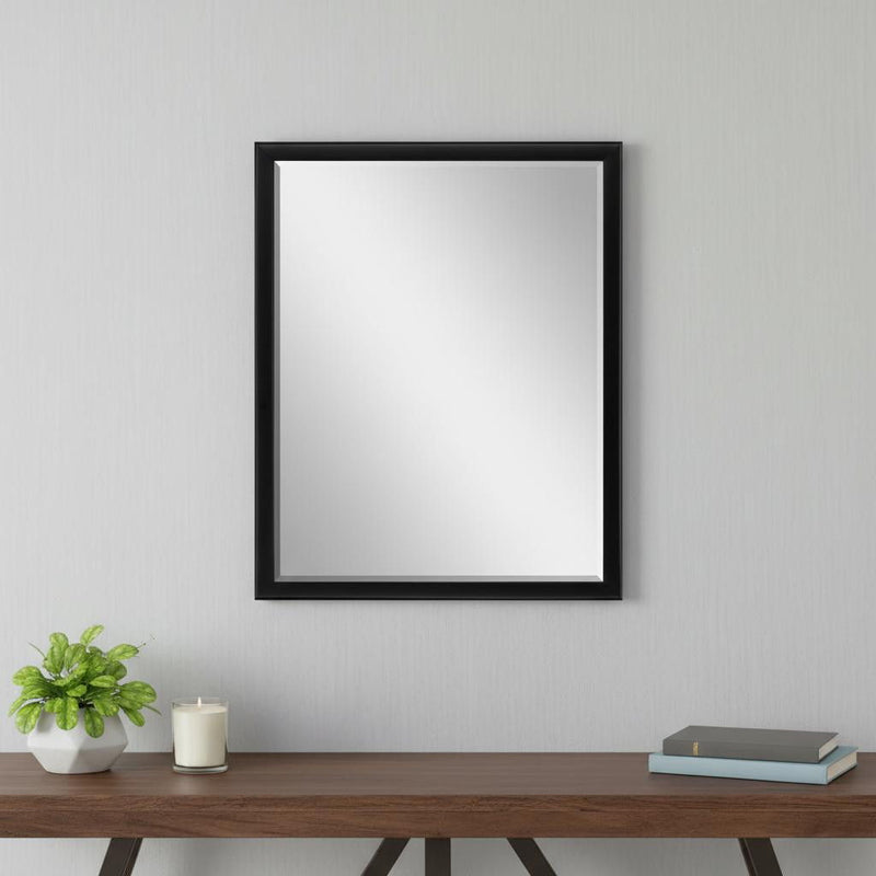 42" Solid Wood Framed Accent Mirror - Black