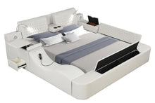 Load image into Gallery viewer, Zoya Smart Multifunctional Queen Size Bed Made with Wood in Beige
