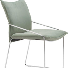 Load image into Gallery viewer, Upholstered Fabric Dining Arm Chairs (Set of 2) - Green / Silver
