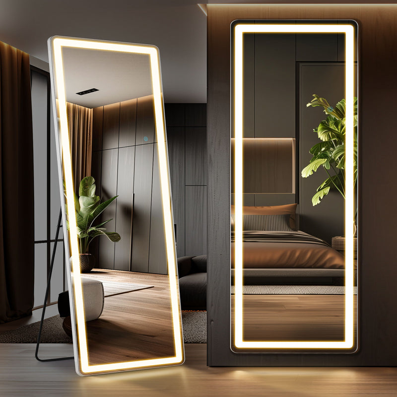 70" Freestanding Frameless Standing Mirror - Gold