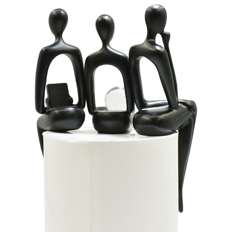 People Tabletop Sculpture (Set of 3) (568345) - Black