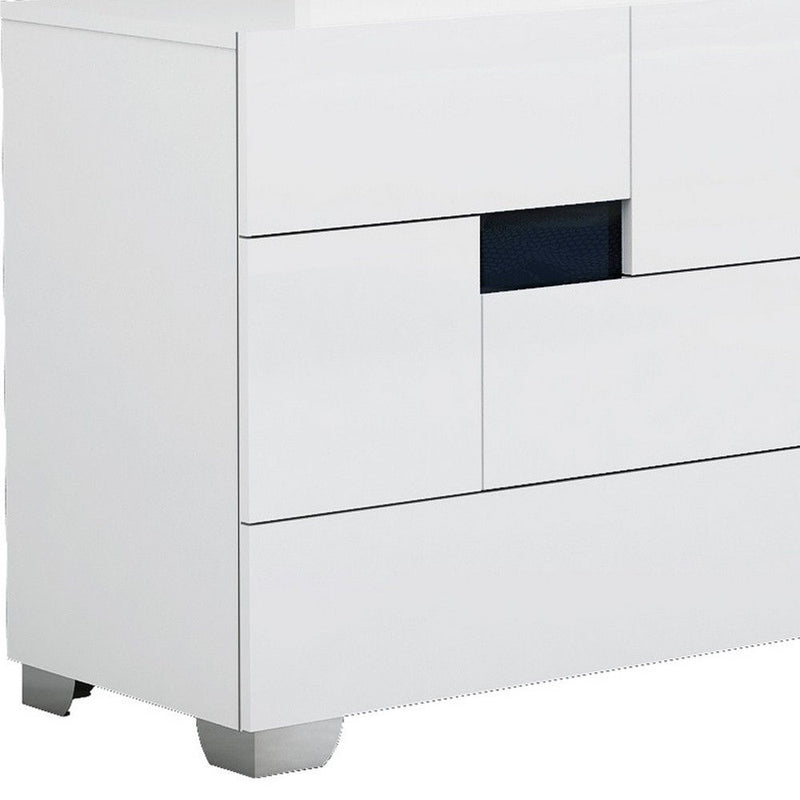 Superb High Gloss Dresser - White