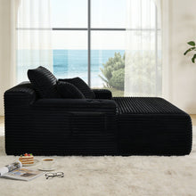 Load image into Gallery viewer, Convertible Chaise Lounge Chair &amp; Wide Armrest &amp; Throw Pillows - Black
