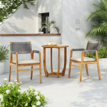 Load image into Gallery viewer, Outdoor 3 Piece Dining Set With Cushion - Gray / Teak
