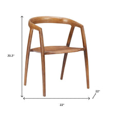 Load image into Gallery viewer, Solid Wood Open Back Dining Arm Chairs (Set of 2) - Walnut / Brown
