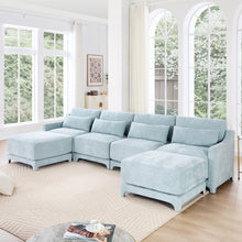 Load image into Gallery viewer, Stylish Sofa With Ottoman And Lumbar Pillows, Ergonomic Design
