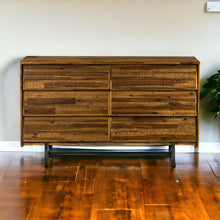 Load image into Gallery viewer, Solid Wood Six Drawer Double Dresser - Brown / Black
