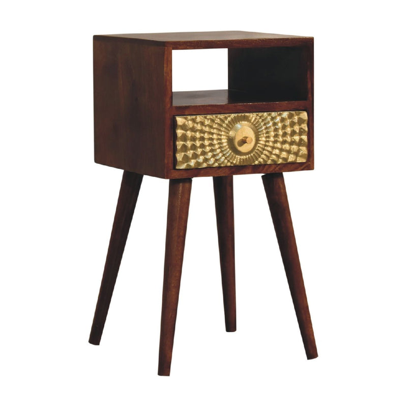 23" Solid Wood Square One Drawer Nightstand - Chestnut