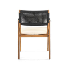 Load image into Gallery viewer, Outdoor 7 Pieces Patio Slat Design Acacia Upholstered Dining Set
