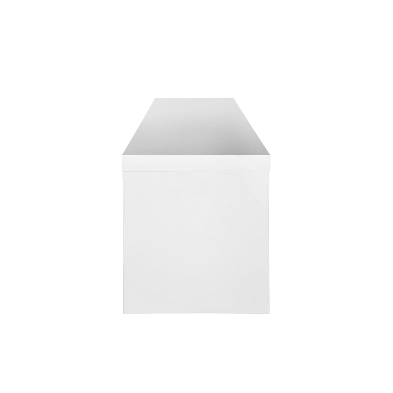 59" Enclosed Open Storage TV Stand - White