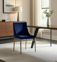 Load image into Gallery viewer, Upholstered Fabric Wing Back Dining Side Chairs (Set of 2) - Blue
