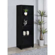 Load image into Gallery viewer, Sandl - 3 Shelf Media Tower With Cabinet Storage Solution - Black
