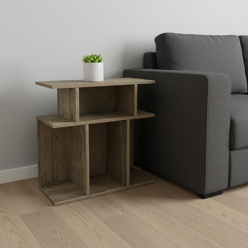 End Table With 6 - Deep Taupe