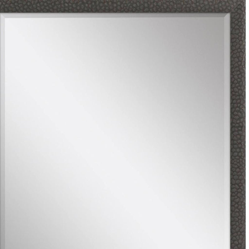 39" Solid Wood Framed Accent Mirror - Dark Brown