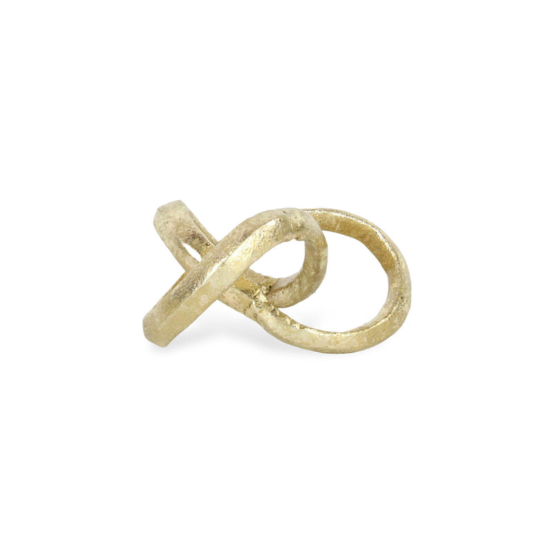 Modern Abstract Infinity Knot Tabletop Sculpture - Gold