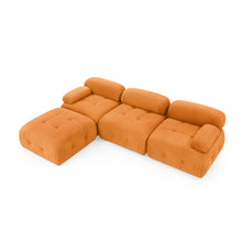 Load image into Gallery viewer, Modular Sectional Sofa, Button Tufted Designed and DIY Combination,L Shaped Couch with Reversible Ottoman, Orange Velvet
