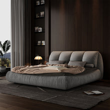 Load image into Gallery viewer, Luxury Upholstered Platform Bed With Oversized Padded Backrest And Solid Wood Frame
